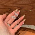 Orecchini a fiocco argento con lunghe nappe scintillanti e dettagli in zircone - Fiocco Argento con Strass e Frangia
