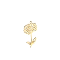 18k gold plated stainless steel hollow flower pendant featuring minimalist floral design - Chrysanthemum / Gold