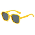 Lunettes de soleil vintage carrées pour enfants avec monture jaune et verres UV gris - Monture Jaune Verres Gris