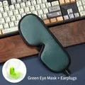 Breathable green 3D mesh sleep mask with matching neon green earplugs and travel case - Mask + HQ Earplugs / Green