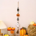 Decorazione di Halloween BOO in legno con perline bianche e nere e nappa appesa - Boo Fantasma