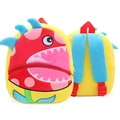 Cartoon piranha plant plush backpack for toddlers with colorful spots and red straps - Chomper