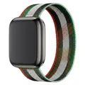 Milanese loop watch band with vintage red green and black stripes for smartwatches - 46 The Light Of Unity / 38/40/41/42mm