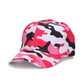 Pink digital camouflage baseball cap with curved brim for outdoor sun protection - Pink Camo