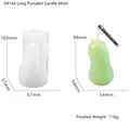 Dettagli dello stampo in silicone a zucca con dimensioni e misura della candela finita - D4166-Stampo per Candela a Zucca Lunga