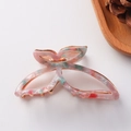 Pink marble pattern butterfly hair claw clip with rose gold metal frame for women - Floral