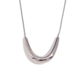 Modern minimalist silver V-shaped pendant necklace with sleek snake chain for women - Arc V-shaped Pendant Snake Chain / Steel