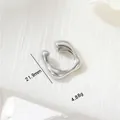 Polierte silberne U-förmige Earcuff-Manschette, 4,88g Gewicht und 21,9mm Durchmesser - Palladium Flüssig Groß (H-12034 Groß)