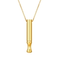 Collana per la respirazione mindfulness in finitura oro con ciondolo a cilindro - Collana con Fischietto Cilindrico (MS-520) / Oro
