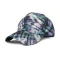 Detail view of tie-dye baseball cap featuring twill fabric texture and blue stripe pattern - M (56-58cm) / Blue Green Purple Tie-Dye Striped Style (3#)