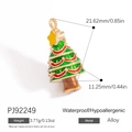 Alloy Christmas tree pendant with green enamel finish for DIY jewelry crafts - Christmas Tree Style (PJ92248)