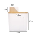 Contenitore alimentare in plastica trasparente con coperchio dosatore e dimensioni - Piccolo / Beige Nordico