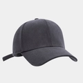 Detail view of dark grey corduroy baseball cap texture and adjustable strap back - Adjustable / Gray