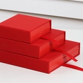 Dreiteilige rote Schiebe-Geschenkboxen für Schmuckaufbewahrung in verschiedenen Größen - 7*7*2cm / China Rot
