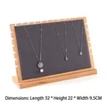 Bamboo necklace display stand with dark grey velvet panel measuring 32x22x9.5cm - XL Dark Grey Velvet Board