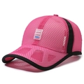 Berretto da baseball in rete rosa traspirante con finiture nere sportive - Regolabile / Rosa e Nero