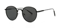 Gafas de sol redondas de metal negro con montura retro y patillas minimalistas - Montura Negra Lente Gris