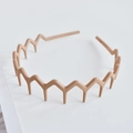 Minimalist beige wavy headband with teeth for secure hair styling and face washing - 11# Lacquered Khaki Mini Wave Headband