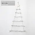 Minimalist white wall-hanging wooden Christmas tree made of birch branches and jute rope - White Wooden Wall-hanging Christmas Tree Frame 90cm