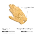 Golden Hamsa Hand stainless steel pendant, waterproof and hypoallergenic 43.4mm charm - PJ92417-Hamsa Hand