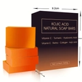 Kojic acid soap bar set 4x65g with Vitamin C and Turmeric in a gradient orange box - 65g*4 Pack (No.17 English)