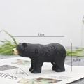 Black carved wooden bear figurine with dimensions 11cm x 6.5cm for home decor - Lying Black Bear / Black