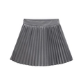 Women's pleated gray A-line tennis skirt with school style design in solid color - S / Gray