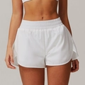Pantaloncini sportivi bianchi ad asciugatura rapida con vita alta e spacco laterale - S / Bianco