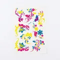 Fluorescent flower and butterfly temporary tattoo sticker CSYG-005 in vibrant colors - Fluorescent CSYG-005