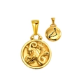 18K gold-plated Capricorn zodiac necklace with embossed goat and celestial star map charms - Capricorn (SP343G-10)