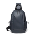 Wasserdichte dunkelblaue Brusttasche für Herren mit mattem Finish und Seitentaschen - Grau