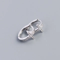 Orecchini a cerchio in argento sterling S925 con pendenti a croce scintillanti - Oro Bianco (Coppia)
