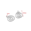 Ciondolo a spirale in acciaio inox argento da 20mm con foro 2mm per gioielli - Ciondolo a Spirale Argento da 20 mm