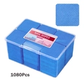 Toallitas de uñas azules sin pelusa de 1080 piezas en una caja de plástico transparente - Azul