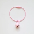 Pastel pink candy-colored wire ring keychain with matching bell pendant for DIY crafts - Light Pink