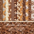 Mocha Stories 6x6 scrapbook paper pad with 12 watercolor coffee designs for DIY crafts - R2585 24 Images