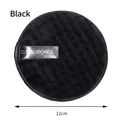 12cm Black pineapple texture cleansing puff with soft microfiber and ribbon handle - 12cm / Black