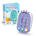 Paarse ritme-gameconsole met blauwe doos, lichtgevende toetsen en muziekmodus voor kids - Klein-Paars