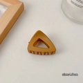 Matte camel triangle hair claw clip 4.5cm for minimalist everyday hairstyling - Triangle Style / 4.50cm / Khaki