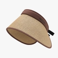 Visière en paille marron clair pliable avec bandeau café et protection UV - Réglable / Kaki Marron