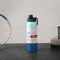 Blue gradient double wall stainless steel vacuum bottle with black portable handle lid - Gradient Blue
