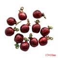 DIY pomegranate pendant charm in red enamel finish with gold metal edge 17x10mm size - Red Pomegranate 17*10mm