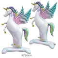 3D standing rainbow unicorn foil balloon with wings for birthday party decor, 90x140cm - Standing Wings Unicorn