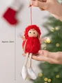 Plüsch-Weihnachtspuppe in Rot mit weißen Stiefeln und silbernen Schneeflocken - Rot