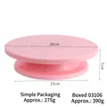 Pink revolving cake turntable with dimensions 28cm top and 7cm height for baking - 28cm (Large) / Pink