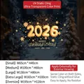 2026 Merry Christmas and Happy New Year UV static window cling in multiple sizes - Small (65x40cm)