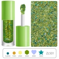 Lime green glitter gel ZL501 with mixed hexagon star and heart shaped chunky sequins - Lime Green ZL501