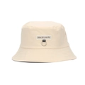 Chic beige bucket hat with 'How do you do?' embroidery and metal ring detail - Off White