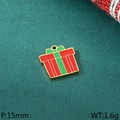 Colgante de caja de regalo de Navidad rojo y verde para la creación de joyas DIY - Estilo de Caja de Regalo Roja y Verde (KLJ10395-ZLA)