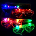 LED light-up heart shaped party glasses in blue red green and multicolor options - 4-LED Heart Glasses